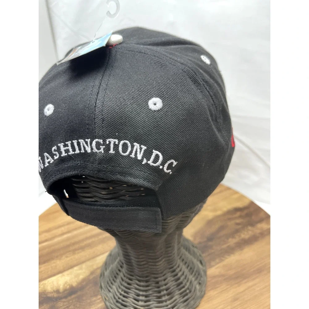 WASHINGTON DC Hat Cap SOUVENIR STITCHED BLACK ADJUSTABLE‎ BASEBALL CAPITAL USA
